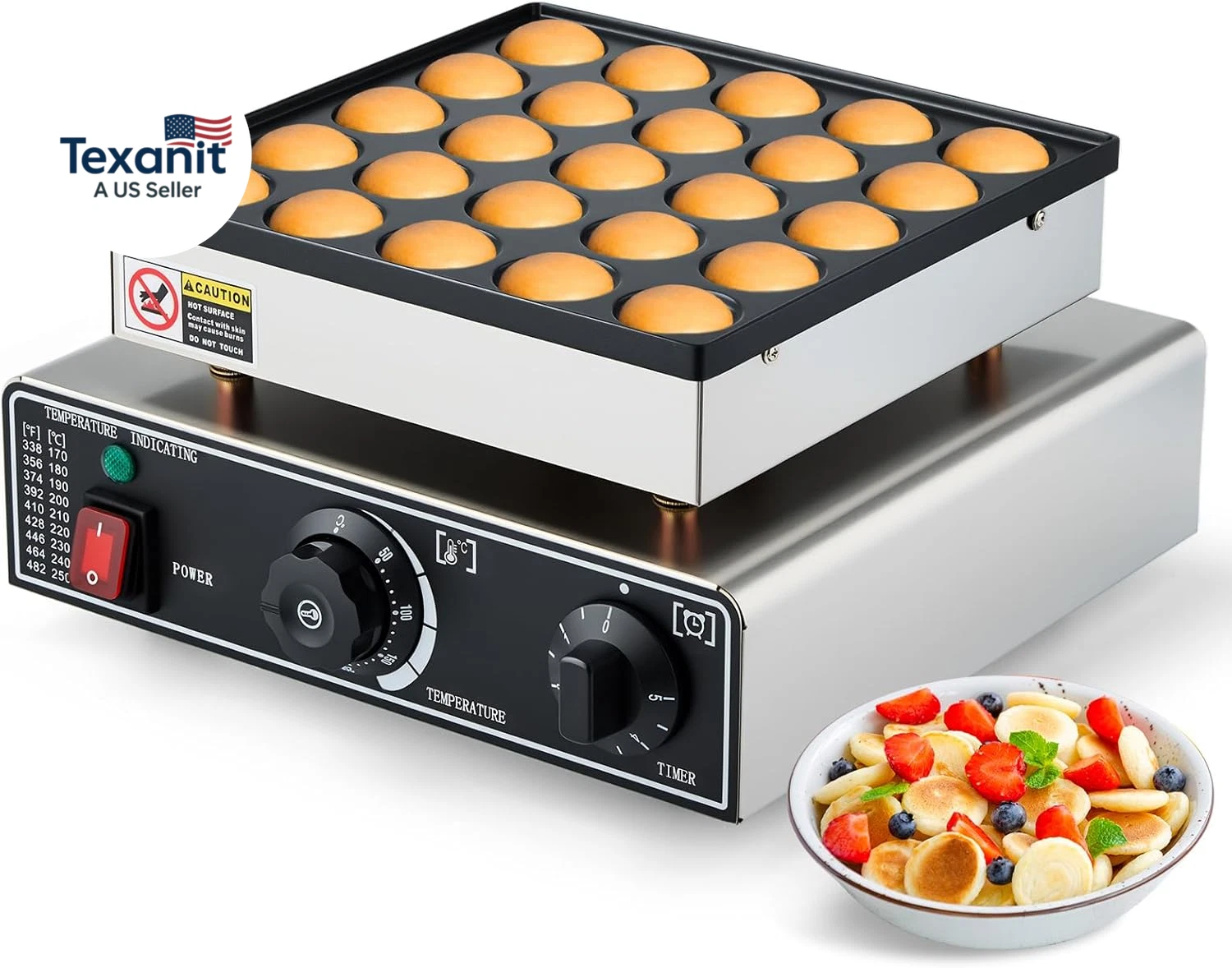Commercial Mini Dutch Pancake Maker,25Pcs Dorayaki Maker,Non-Stick Dutch Poffert