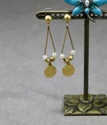 Vintage Costume Jewelry Anne Klein Gold Tone Beaded Dangle Earrings