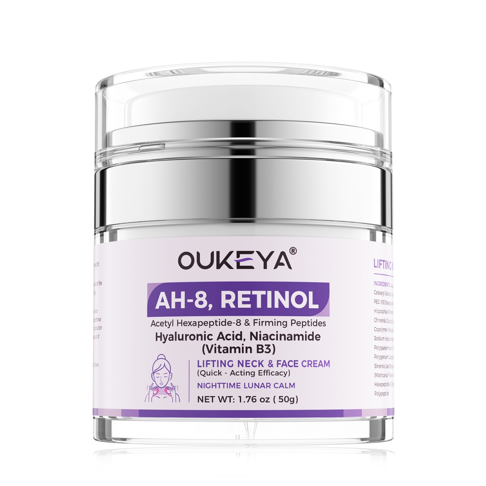 OUKEYA Retinol Neck & Face Cream Rapid Wrinkle Repair Regenerating Cream 1.76 oz