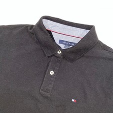 Tommy Hilfiger Men's Black Polo Shirt Short Sleeve Classic Fit L G