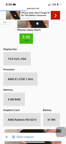 HP 15-f009wm laptop Tested Working Factory Reset- With Oem Charger - Picture 7 of 10
