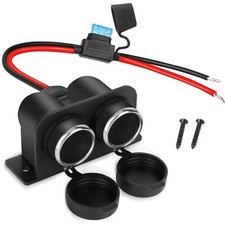 12V 2-Socket Cigarette Lighter Splitter with Fuse for Car Marine Truck ATV RV