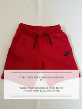 Nike Sportswear Tech Fleece Shorts, University red shorts, Little Kids 6, VGUC