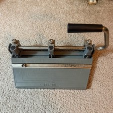 Vintage Boston Heavy Duty 3 Hole Punch Adjustable Metal USA Hunt Office