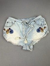 Spell & The Gypsy Women’s S Embroidered Denim Floral Southwestern Boho Shorts