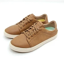 Olukai Pehuea Li Ili Sneakers Brown Leather Women's 6.5 EU 36.5 Slip-on/ Lace-Up