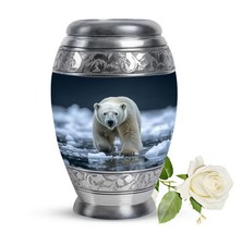 Polar Bear Memorial Urn For Human Ashes Adult Mom Dad Tiny Cremation 3 Inch