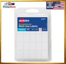Multi-Use Removable Labels, 1/2" X 3/4", White, Non-Printable, 525 Blank Labels