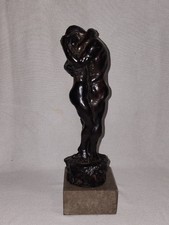 Charles Sykes Bronze Adam And Eve Statue Sculpture. Vintage Art Deco. 13 1/2