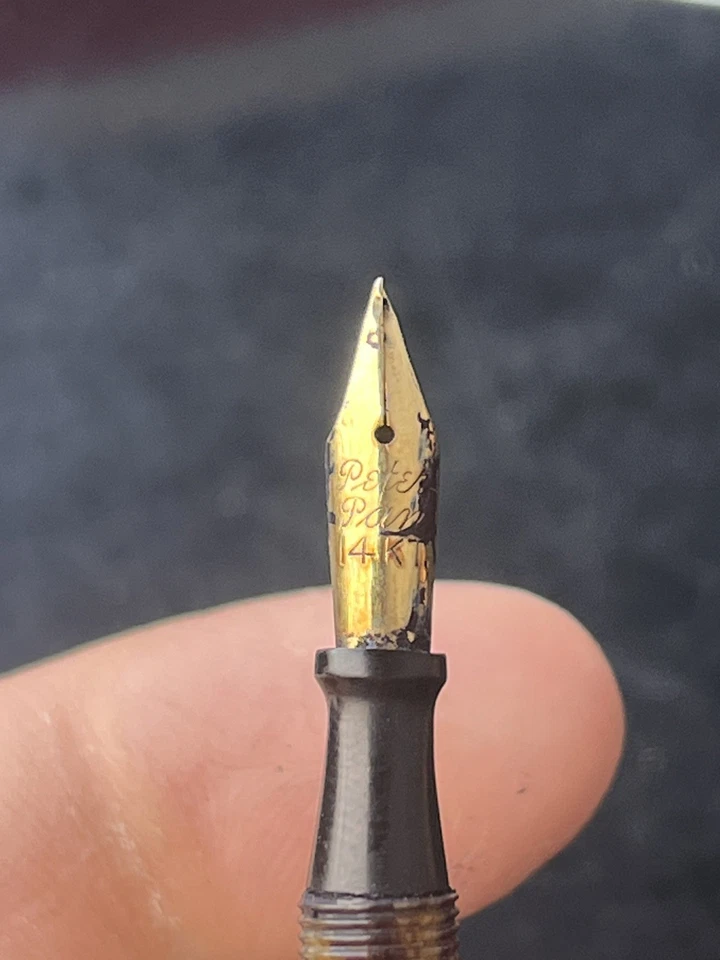 Antique Peter Pan Mini Celluloid  Fountain Pen With 14k Gold Peter Pan Nib - Image 2 of 3