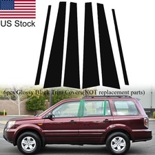 6pcs Glossy Black Pillar Posts Window Door Trim Covers For 2003-2008 Honda Pilot 6pcs Glossy Black Pillar Posts Window Door Trim Covers For 2003-2008 Honda Pilot