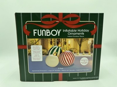 Funboy Oversized Striped Inflatable Holiday Ornaments, 3-Pack - Indoor/Outdoor