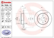 BREMBO 08.7626.11 Brake Disc for CHEVROLET,OPEL,VAUXHALL