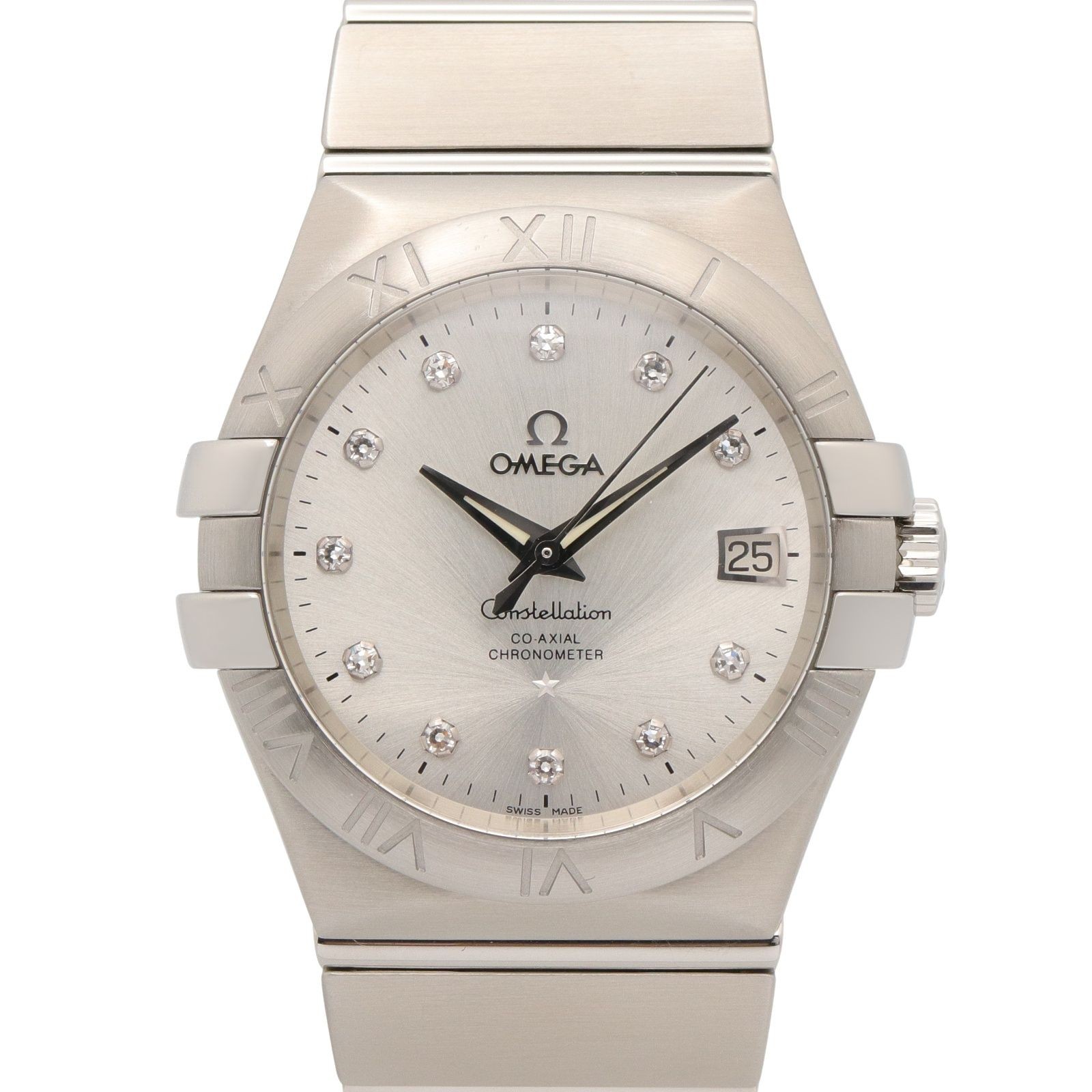 Omega Constellation Co-Axial 11P Diamond 123.10.35.20.52.001 Silver Steel