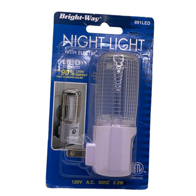 Bright-Way 891LED Plug-In LED Night Light with Electric Eye Sensor 120V 0.3W