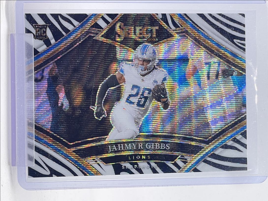 Jahmyr Gibbs Panini Select Snapshots #SSJG Zebra