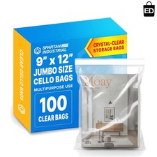 Versatile 9x12 Crystal Clear Resealable Bags - 100 Count for Business Crafts