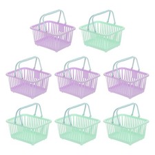 8PCS Mini Shopping Baskets with Handles Small Tiny Baskets, Purple Green