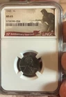 1943 Lincoln Wheat Steel Cent MS65 NGC 75th Anniversary Label