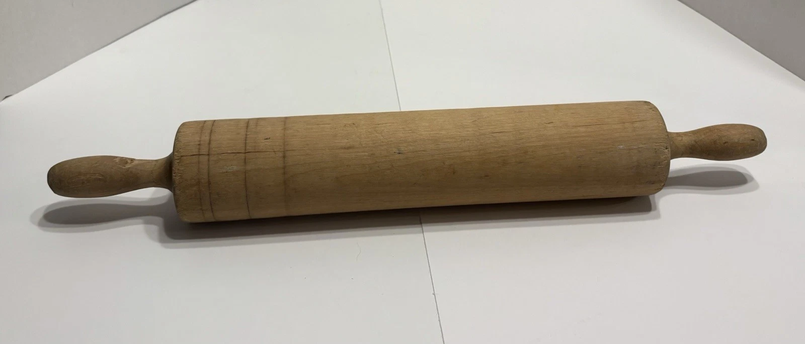 Antique Rolling Pin One Solid Piece Rustic Primitive 19” Farmhouse Decor