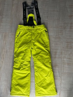 Skihose grün von CMP Größe 128 für Jungs mit Taschen 