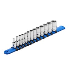 13PCS 1/4 Drive Metric Socket Set 4  15mm 6 Point Chrome Finish