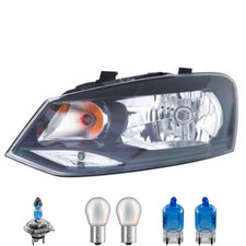 Scheinwerfer rechts schwarz inkl. OSRAM Lampen H4 für VW Polo 6R 6C 6R_ 6R1 6C1