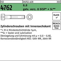 Zylinderschraube ISO 4762 Innen-6Kt M6X105 8.8 Galv.Verz. 8 Disp+Sl 100St.