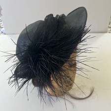 Vintage Black Hat With Real Feathers By California Designer Ruby, Ross