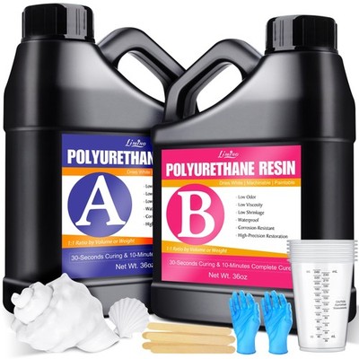 Polyurethane Casting Resin 72oz 2-Part Fast Cure White Low-Odor for Models