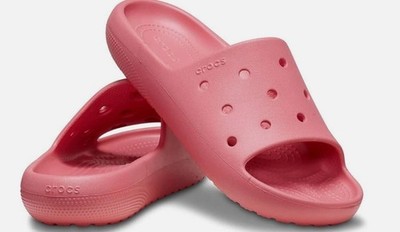 NEW ADULT CROCS CLASSIC SLIDE HOT BLUSH PINK MENS 7 WOMENS 9 SHOES SLIDES SANDAL