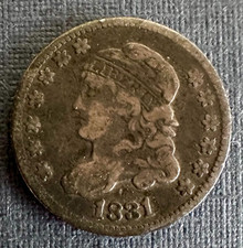 1831 Capped Bust Half 1/2 Dime, Toned  -- Fine