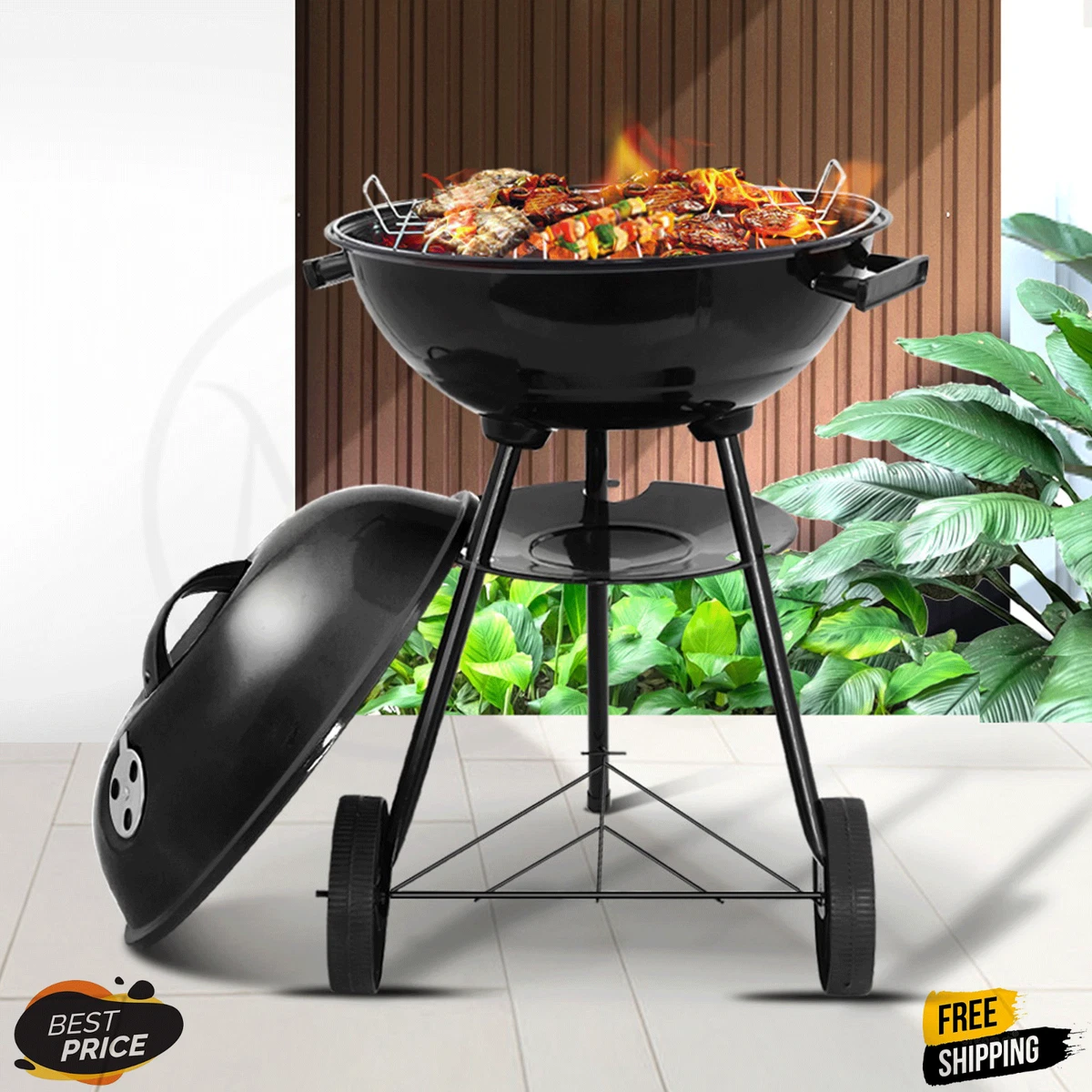 Grillz BBQ Grill Charcoal Smoker Outdoor Kitchen Portable Camping Patio Garden