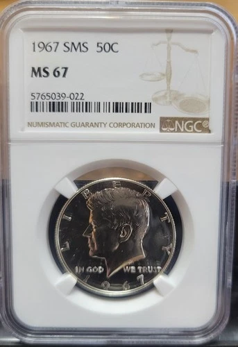 1967 SMS Kennedy Half Dollar NGC MS67 • Beautiful • Gem SMS Coin