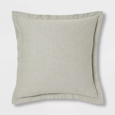 Euro Cotton Linen Blend Chambray Decorative Throw Pillow Moss Green - Threshold