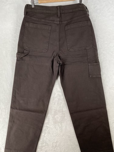 Hollister Jeans Uomo S 32x32 Marrone Falegname Utility Baggy Tela Dritto Y2K NUOVO - Foto 11 di 14