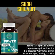 100% Pure Shilajit+16 Herb Extremely Potent,Stamina Strength,Power Swarna 60N
