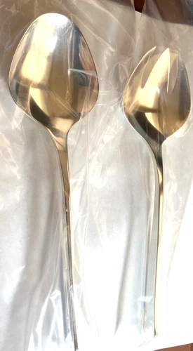 VISION INTERNATIONAL STERLING 9" SALAD SERVING SET LITTLE USE GORGEOUS POLISHED