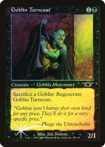Magic the Gathering GOBLIN TURNCOAT #72/145 FOLIE schwarz gewöhnlich ungespielt 2003