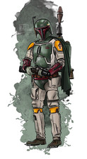 SW Boba Fett Weatherproof Anime Sticker 6" Car Decal D5