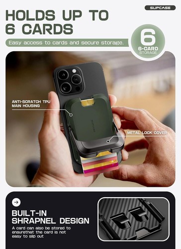 Pour iPhone 16/15/14/13/12 Series SUPCASE Portefeuille MagSafe avec Support Portefeuille Magnétique - Photo 11 sur 28