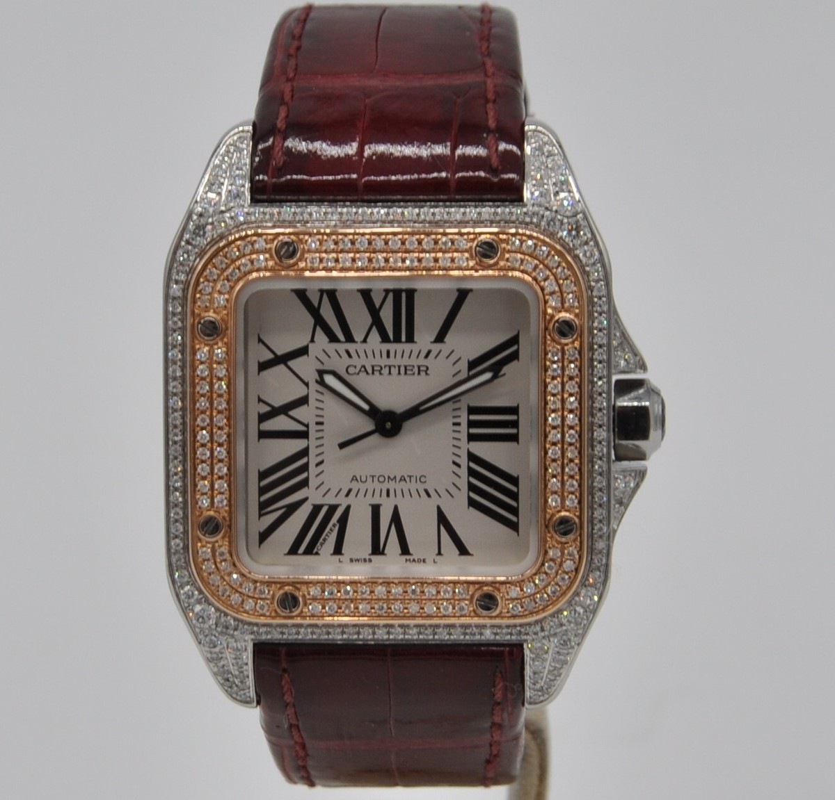 〇 Cartier Santos 100 MM 2878 ベルト FZ8164 585-2738 - Pre-Owned Cartier Santos 100 - 2878 – H.L. Gross