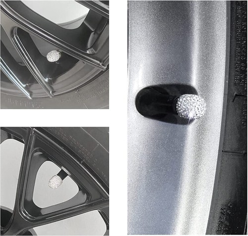 4 Stck. Diamant Kristall Auto Reifen Ventil Kappen Glänzend Staubdicht Rad Ventil Abdeckung - Bild 4 von 17