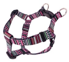 Dog Puppy Harness Strap Step In, Pink Pattern, No Pull No Choke, S M L