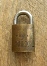 Vintage Best Padlock, Property of Buick, NO KEY