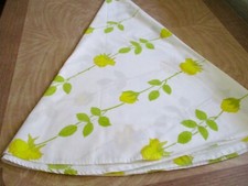 round cotton blend tablecloth yellow roses and buds 64"
