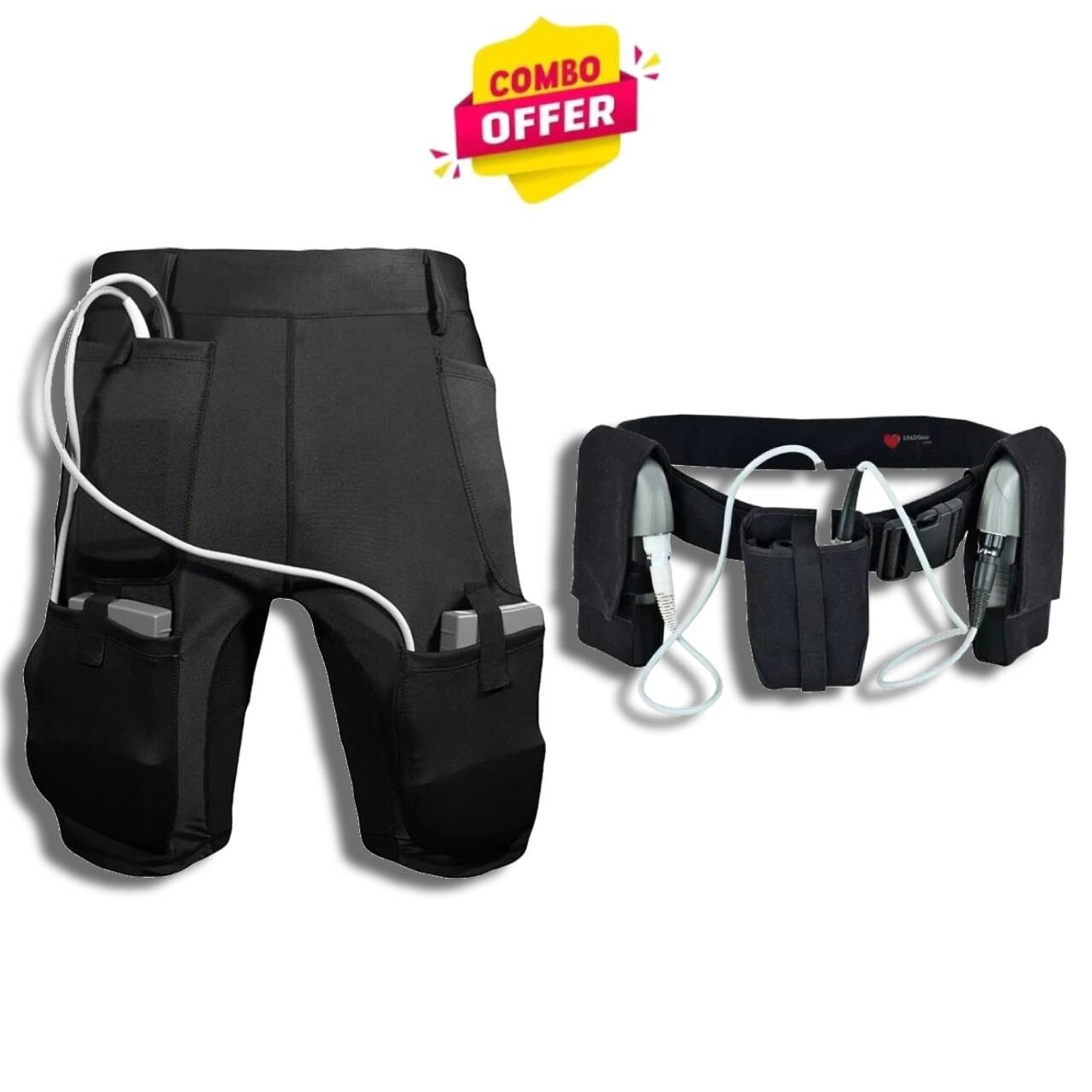 LVAD Men Shorts for HeartMate 3 Black & White With LVAD Belt LVAD Clothing S-5XL