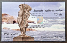 Aland Islands: SGMS126;  75th Anniversary of Autonomy; mint mini-sheet +hologram