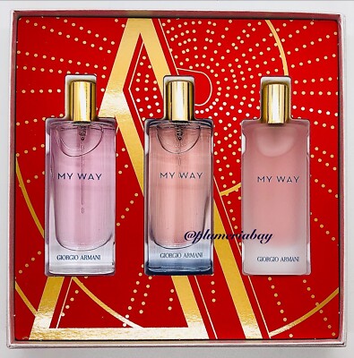 GIORGIO ARMANI My Way Travel Spray SET 3x 05.oz 15mL EDP, Floral, Intense NEW