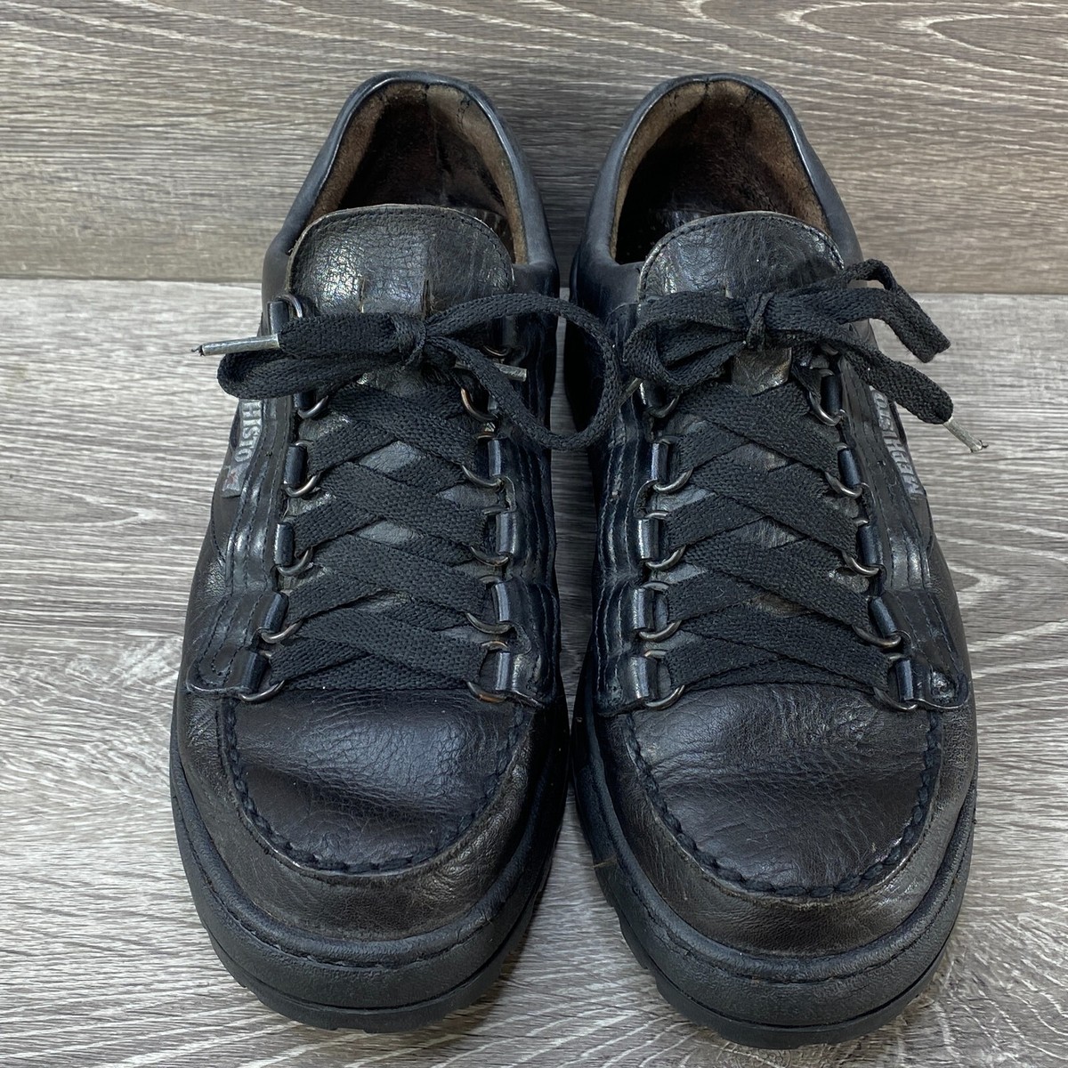Mephisto Cruiser Trampolins Black Leather Lace Up Oxfords Shoes
